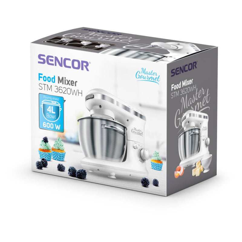 SENCOR | Stand Food Mixer 600W White 4.Ltr Bowl | STM 3620WH