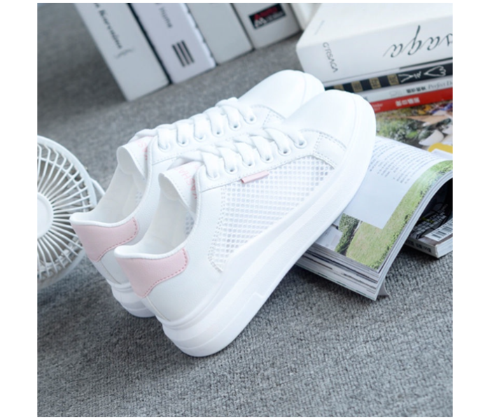 Sneakers Outdoor Casual Sports Shoes EU 38 for Women - White and Pink | JPL4120
