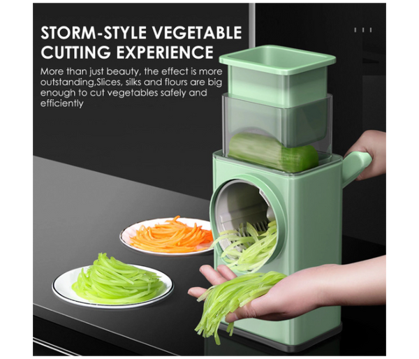 Generic High Quality Multi-function Rotary Hand-held Vegetable Cutter - Green | JPL5633