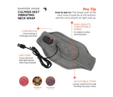 Heat Neck Wrap by Sharper Image Personal Electric Neck Heating Pad with Vibrations, 3 Heat & 3 Vibration Settings- 9 Relaxing Combinations | JPO6463
