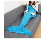 FN-Super Soft Crochet Mermaid Tail Blanket For Kids (85cm)- Blue | JPJ7882
