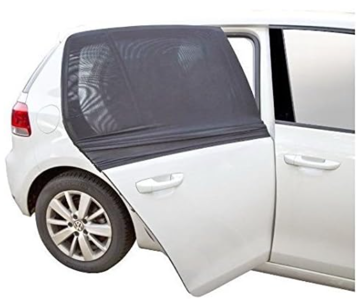Generic 2Pcs Back Car Window Shade for Baby Adjustable Shade Breathable Mesh Car Curtains Window Net Car Door Outdoor Camping Netting | JPN2819