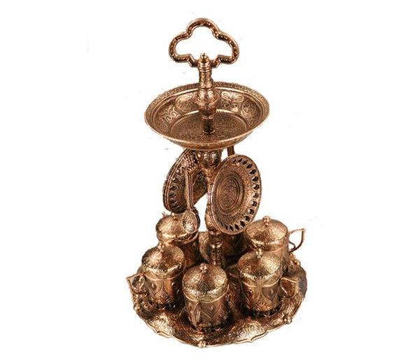 ROYALFORD | Antique Copper Tea Set 25 Pieces | Rf8358