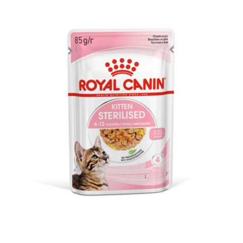 ROYAL CANIN | Kitten Sterilised Jelly (WET FOOD - Pouches) 12 x 85g