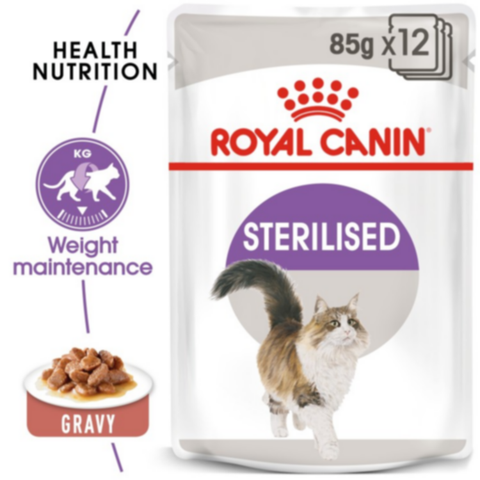 ROYAL CANIN | Sterilised Gravy (WET FOOD - Pouches) 12 x 85g