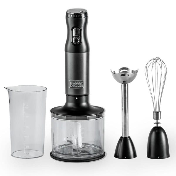 BLACK + DECKER | Stainless Steel Hand Blender with Chopper 600W | SSHB625-B5