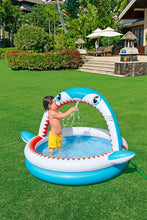 BESTWAY | Sharktastic Kids Inflatable Sprinker Play Pool 1.63mx1.27m x92cm | BES115TOY01838