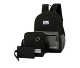 Galaxy Unisex Set of 3 Pieces Business Laptop Backpack - Black | JPM3145