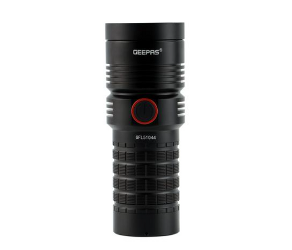 GEEPAS | Waterproof XHP70 LED Lithium battery Flash Mobile charging Light Black | GFL51044