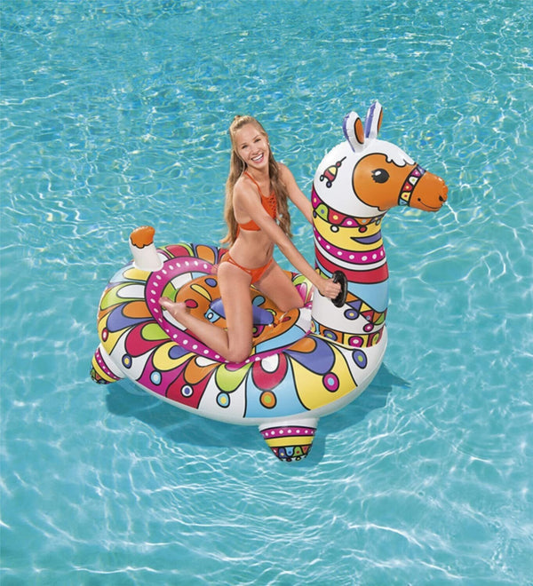 BESTWAY | Art Collection Llama Ride-on Float Toy 6'4" x 59.5"/1.93m x 1.51m | BES115TOY01123