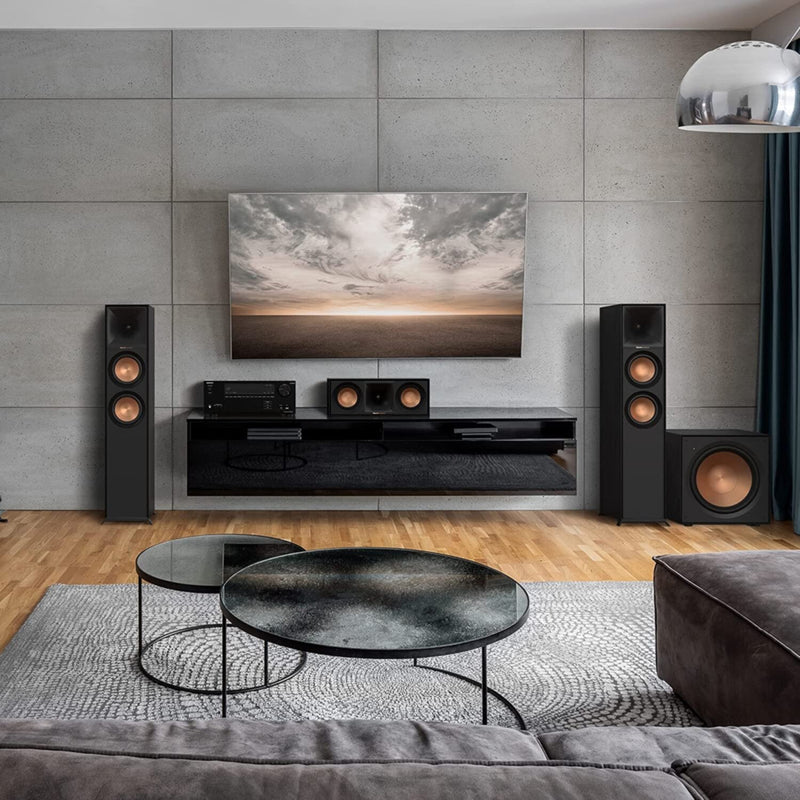 KLIPSCH | Center Channel Speaker Black Textured Wood Grain Vinyl Single | R-50C