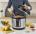 BLACK + DECKER | Smart Steam Pot Electric Pressure Cooker 7 In 1 with 12-Programs 6LTR 1000W Black/Silver |PCP1000-B5