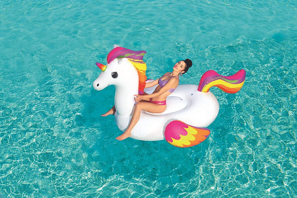 BESTWAY | Float N Fashion Supersized Unicorn Ride-On Pool Floats 7'4" x 64.5"/2.24m x 1.64m | BES115TOY00969