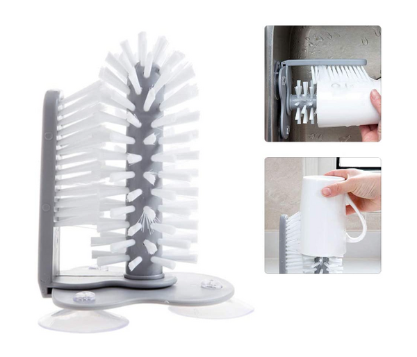 FN-Water Bottle Cleaning Brush with Suction Base - Grey | JPJ4781