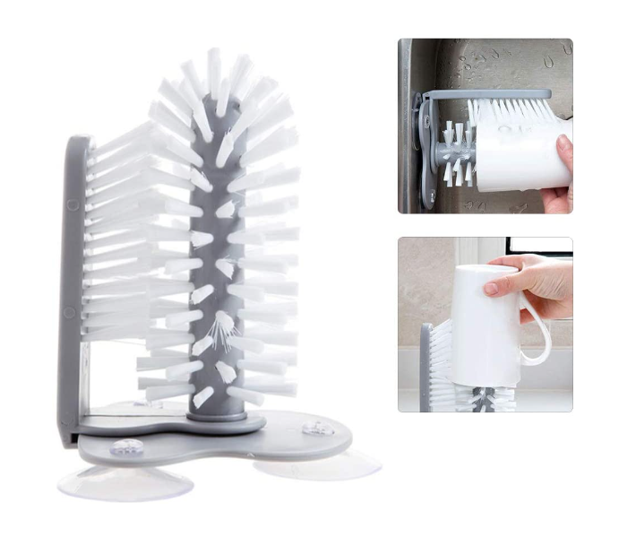 FN-Water Bottle Cleaning Brush with Suction Base - Grey | JPJ4781