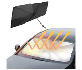 Foldable Windshield UV Block Sun Shade Car Front Window Heat Insulation Covering Umbrella - Black | JPI6456