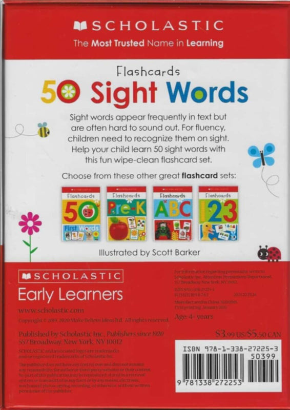 Scholastic  | Flashcards 50 Sight Words