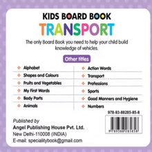 Kids Board Book Transport