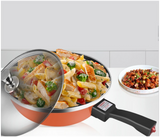 Generic Multifunctional Household Electric Smoke Free Non Stick Frying Pan - Orange | JPK4544