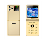 P20 2.4 Inch HD Display Flip 2G 4 SIM GSM Unlocked LED Flashlight Mobile Phone - Gold | JPN5324