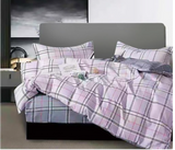 JA158-33 Cotton Double Size Bedsheet with Quilt Cover and Pillow Case 4 Pcs- Grey | JPI9667