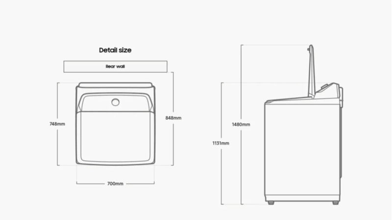 SAMSUNG | 22KG Top Load Big Capacity Washing Machine with Hygiene Steam - WA22A8376GV | ASSWMWA22A83S