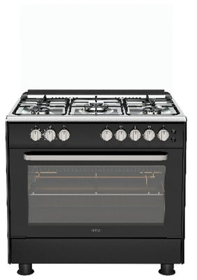 AVEVA | 90x60cm 5 Burner Gas Cooker Black | AV-KFGO9060BLK