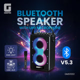 GEEPAS | RGB Bluetooth Speaker Big Sound Long Playtime Wireless Mic Black | GMS11202