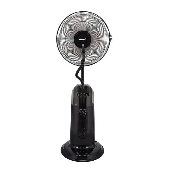 GEEPAS | 16" Mist Fan With LCD Display & Remote Control 3 Speed Setting & Breeze Modes Oscillation & Tilt Function 0.5-7.5H 75 W Black | GF21161