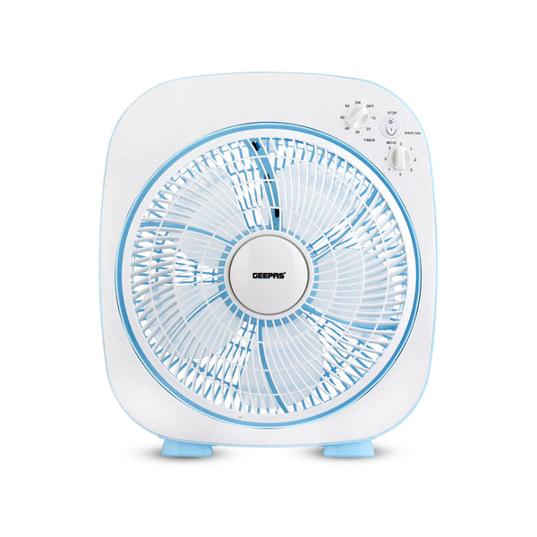 GEEPAS | 12" Box Fan 60-Min Timer 3 Speed Control | GF926