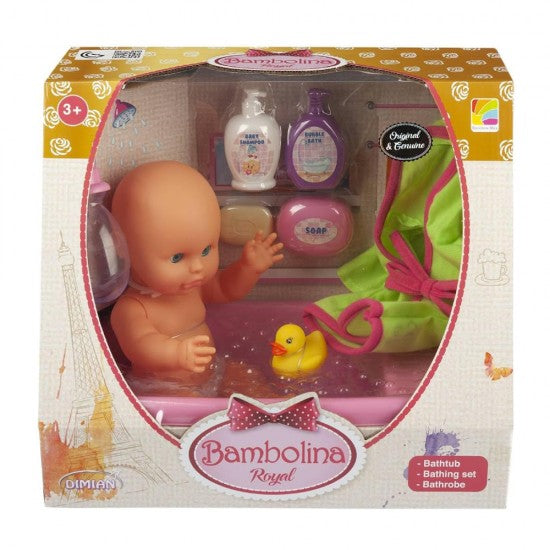 BAMBOLINA | Amore 30Cm Bath Baby Doll With Bathing Set | BD1829SUP