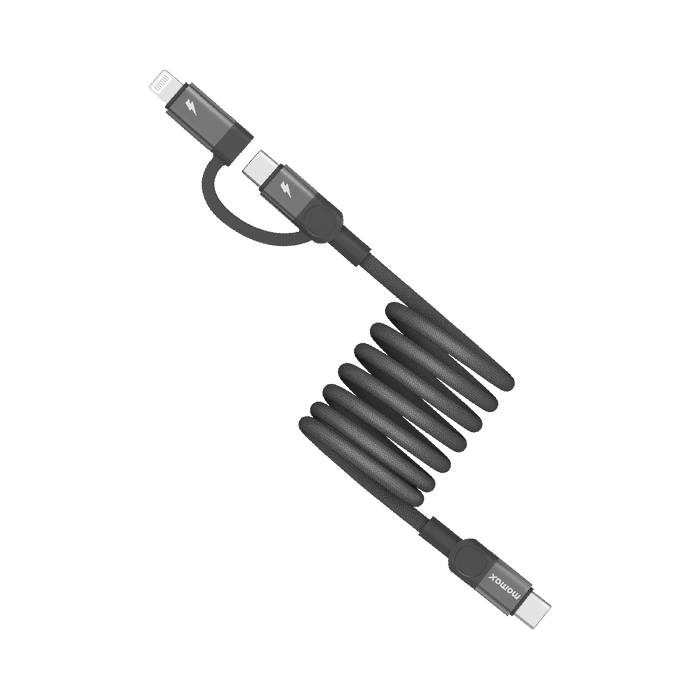 MOMAX | Mag.link USB C to C & Lightning Magnetic Cable 1m Black | DL58D