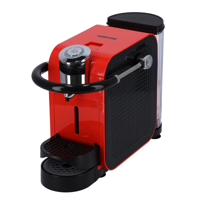 GEEPAS | Capsule Coffee Machine Single Serve Coffee Brewer with Single-Cup 0.6 Ltrs 1145 W Red Black | GCM41509
