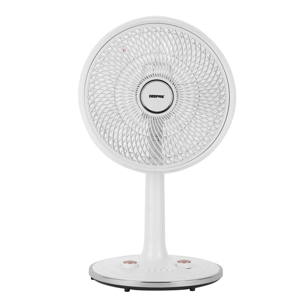 GEEPAS | 14-Inch Desk Fan With 3 Speed Setting ABS Circulator Head AS 5 Fins Blade White | GF21202