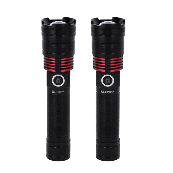 GEEPAS | Rechargeable LED Flashlight Portable Bright & Durable Lighting Device | GFL4667