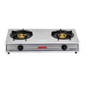 GEEPAS | Stainless Steel Gas Cooker Double Cast Iron Burner Stovetop Silver | GK5605