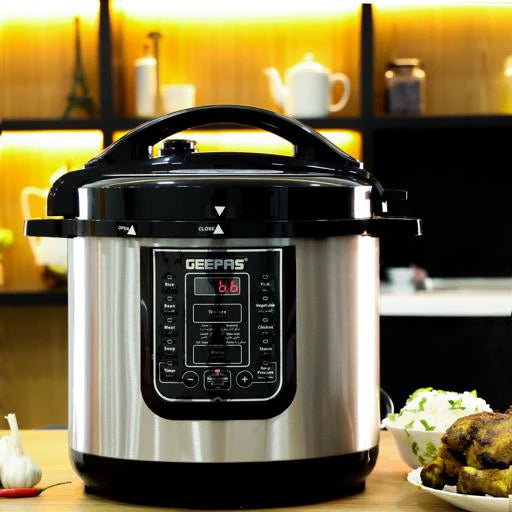 GEEPAS | Digital Multicooker 8Ltrs Capacity 1200W Power 14 Intelligent Cooking Programs | GMC35029