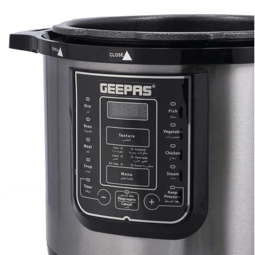 GEEPAS | Digital Multicooker 8Ltrs Capacity 1200W Power 14 Intelligent Cooking Programs | GMC35029