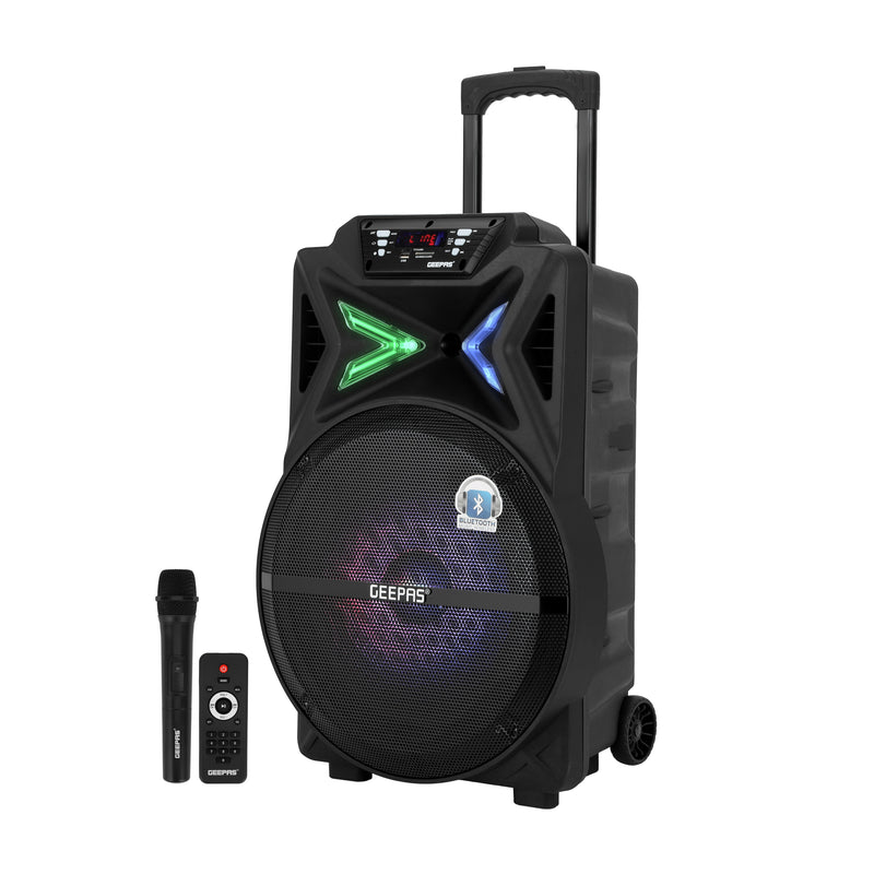 GEEPAS | Rechargeable Trolley Bluetooth Speaker Black | GMS11131