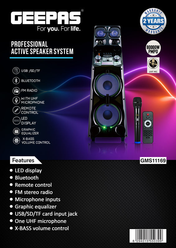 GEEPAS | Professional Active Speaker System | GMS11169