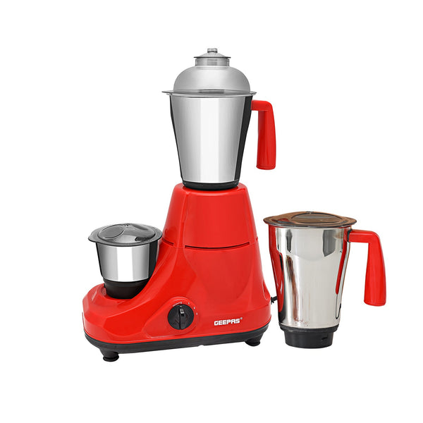 GEEPAS | 3-In-1 Mixer Grinder With Stainless Steel Jar Set 750 W  Red Black | GSB5081