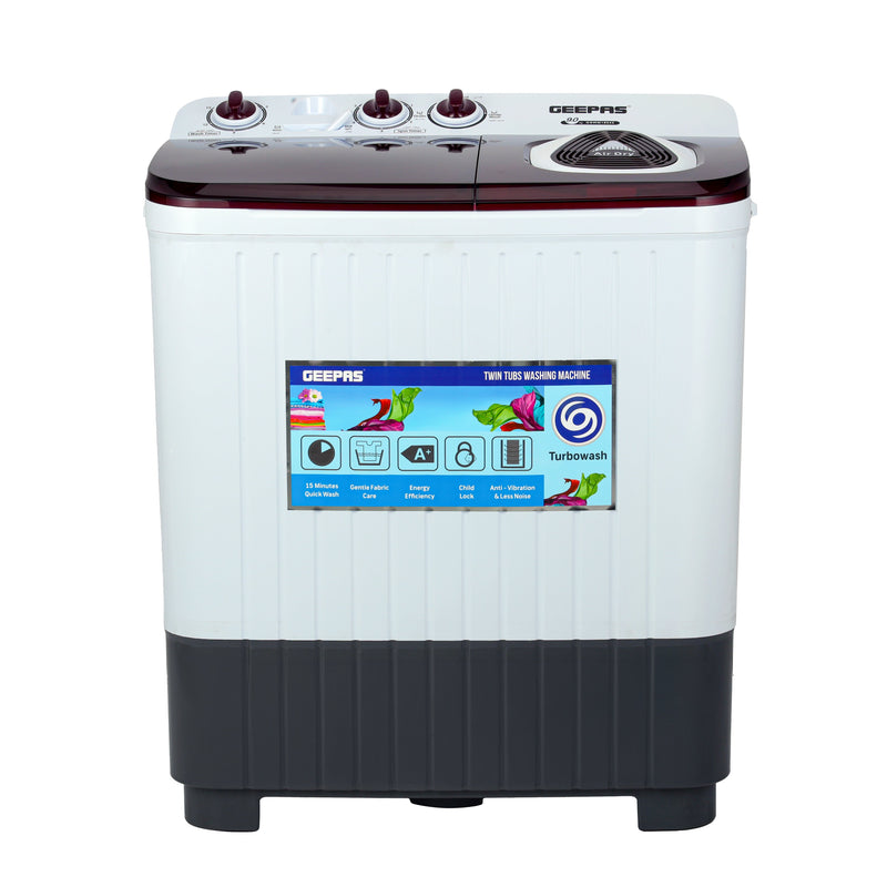 GEEPAS | TwinTub Semi-Automatic 9 Kg Washing Machine | GSWM18042
