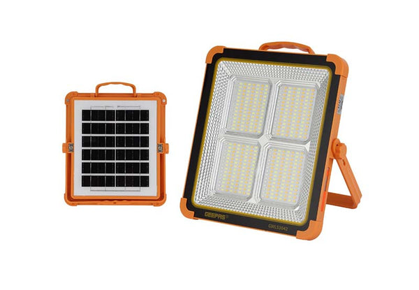 GEEPAS | Rechargeable Led Work Light With Solar Panel | GWL53042