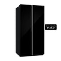 HITACHI | Skyline Series Side by Side Refrigerator 656L Glass Black | HRSN9713ESGBKGF