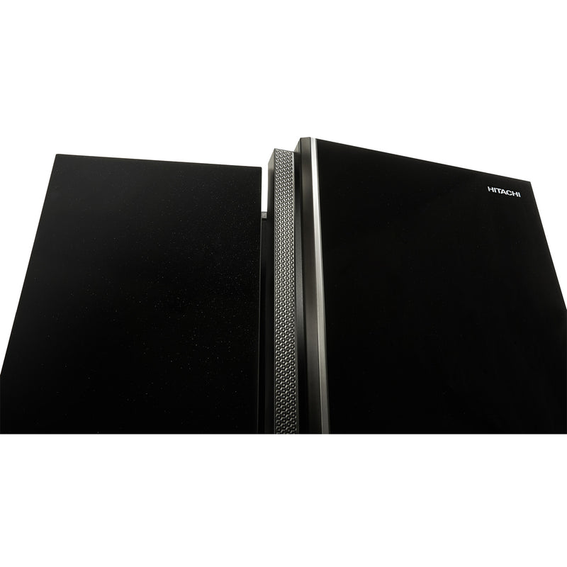HITACHI | Skyline Series Side by Side Refrigerator 656L Glass Black | HRSN9713ESGBKGF