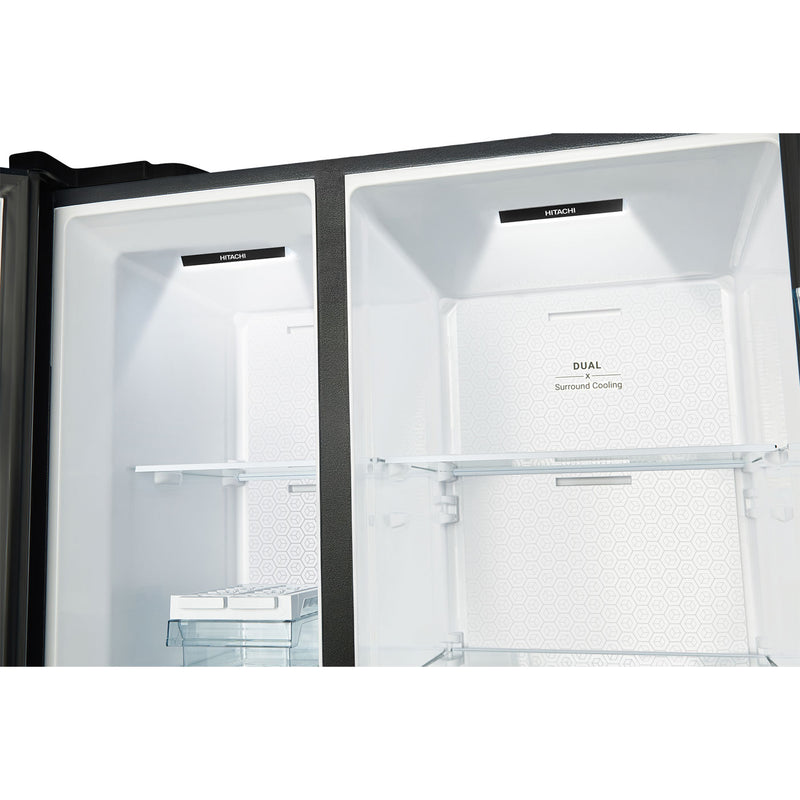 HITACHI | Skyline Series Side by Side Refrigerator 656L Elegant Inox | HITCAPREF00056
