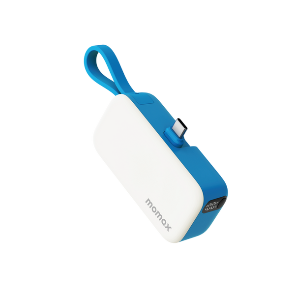MOMAX | 1 Power Mini 5000mah 3 in 1 Power Bank With USB C Plug Blue | IP130B