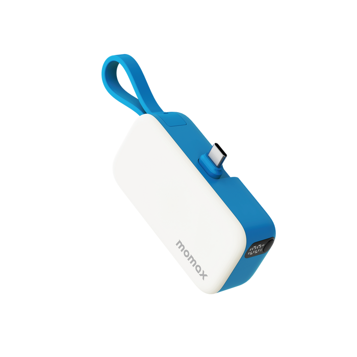 MOMAX | 1 Power Mini 5000mah 3 in 1 Power Bank With USB C Plug Blue | IP130B