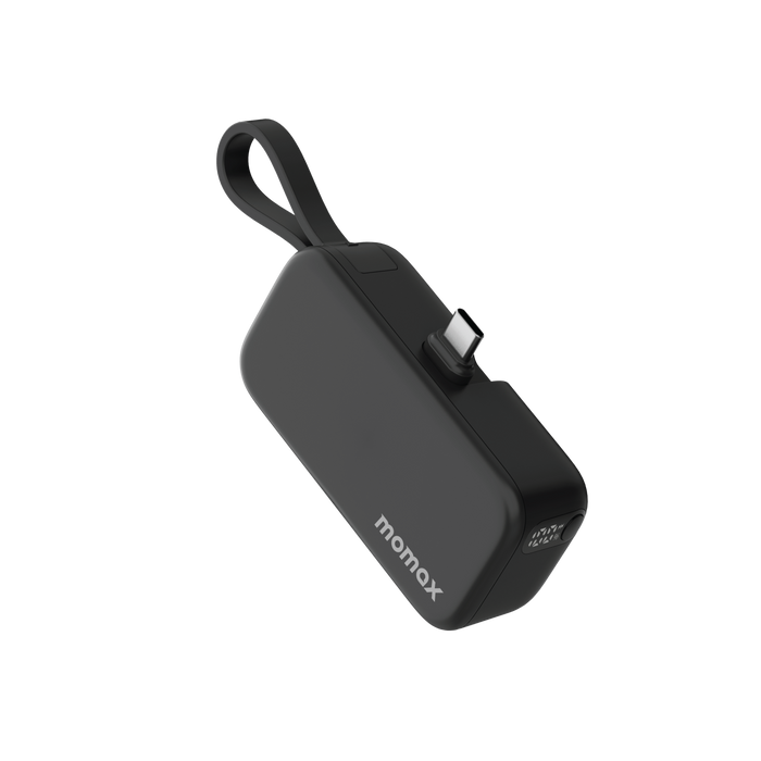 MOMAX | 1 Power Mini 5000mAh 3 in 1 Power bank With Lightning Plug Black | IP130MFID