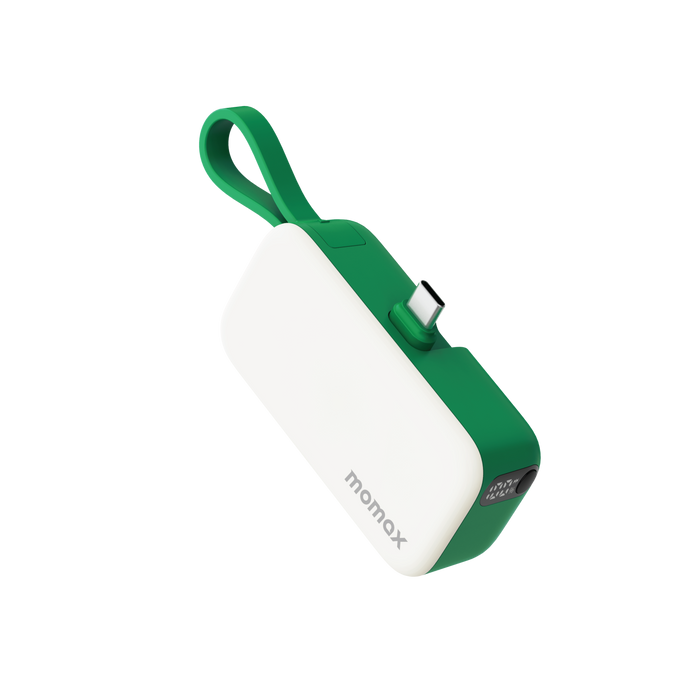 MOMAX | 1 Power Mini 5000mah 3 in 1 Power Bank With USB C Plug Green | IP130G